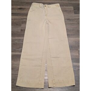GAP Women 10‎ Tall High Rise Wide Leg Crop Pants Tan Khaki Casual